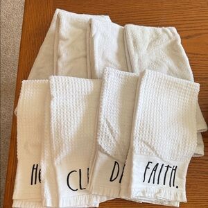 Rae Dunn White Hand Towels Set